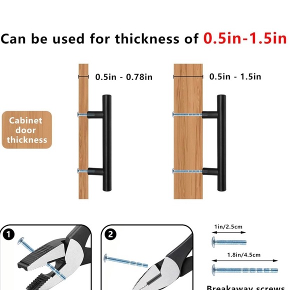 Black Ribbed Knob with Screws - Picture 6 of 6